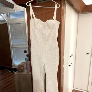 Nadine Merabi Hailey White Jumpsuit - size L - never worn